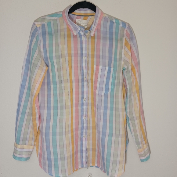 J Crew Classic-fit shirt in rainbow crinkle gingham - Picture 3 of 10